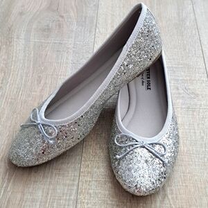 Silver glitter ballet flats 8.5 39